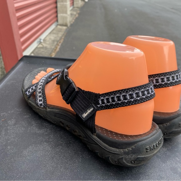 Skechers Outdoor Lifestyle Women’s Black White Strappy Sport Sandals Size 9 - Picture 7 of 11